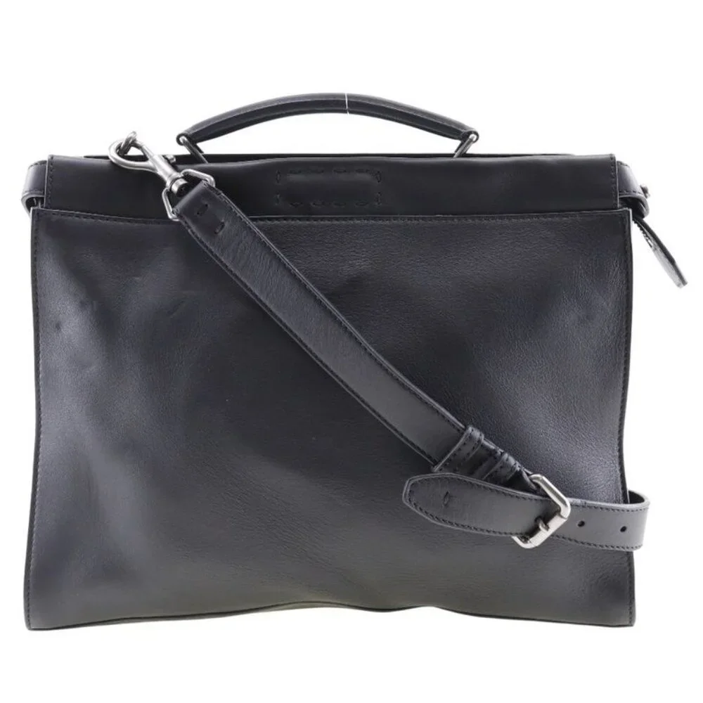 Fendi Peekaboo Celia 2-Way Shoulder Calfskin Black Business Bag